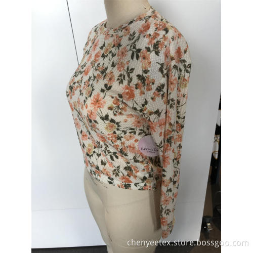 Rowan round neck with small floral long sleeves